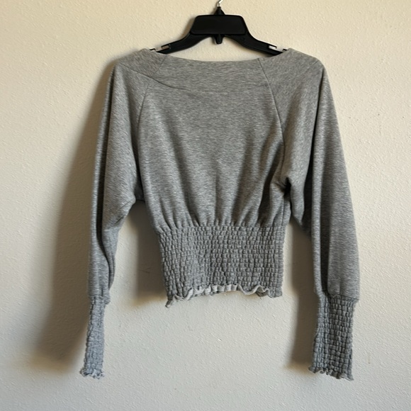 Out From Under by Urban Outfitters | Cropped Boat Neck Sweatshirt Top - Picture 4 of 5
